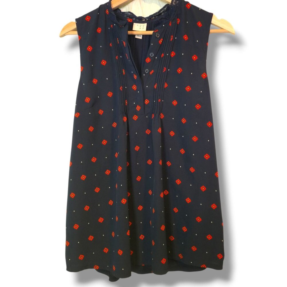 A New Day blouse womens Medium blue sleeveless Business Casual